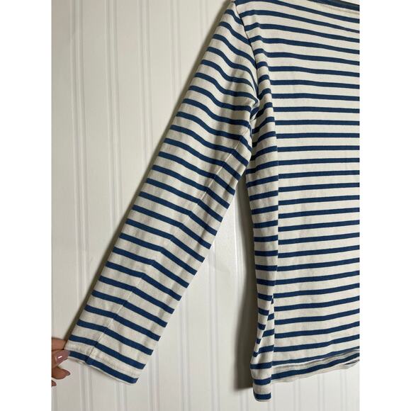 Orcival Authentic White Blue Striped Long Sleeve Knit Blouse Women's Size M - Picture 5 of 10
